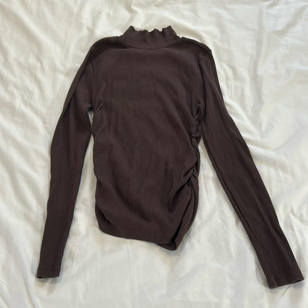 J Crew Brown Ribbed Turtleneck Long Sleeve